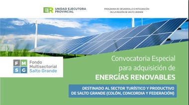 Convocan a proyectos de inversión con energías renovables otorgando reintegros de hasta el 60 por ciento